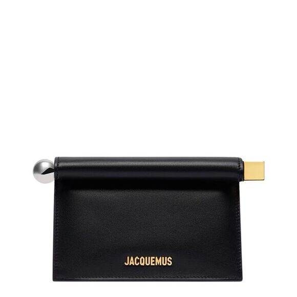 Jacquemus The Small Rond Carre Leather Clutch Black